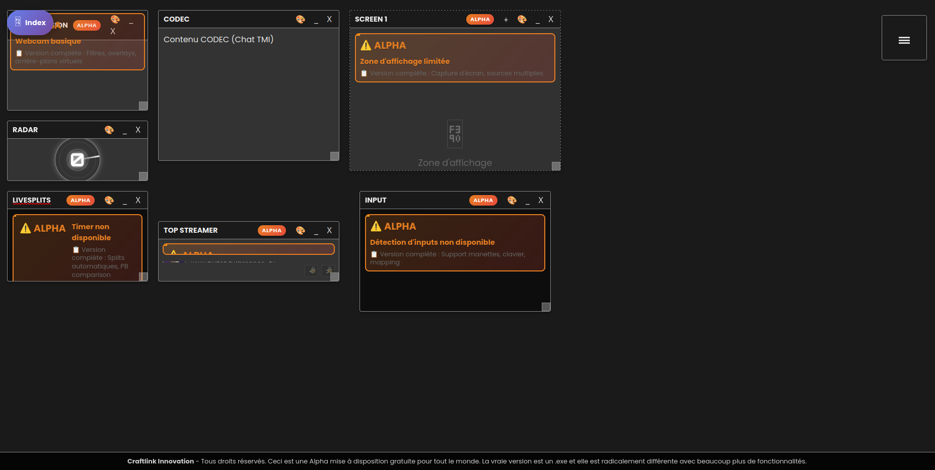 StreamOS - Interface